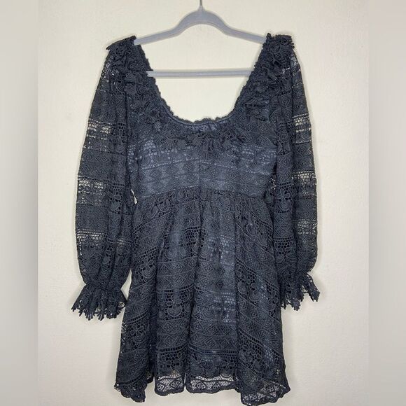 NWT Alamour Sierra Mini Black Dress Lace Size L - Picture 10 of 14